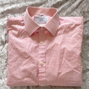 Charles Tyrwhitt pink non iron slim fit button up